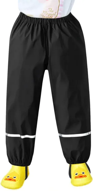 Boys Girls Waterproof Rain Pants Unisex Kids Rain Pants Children Breathable Mud Rainwear Waterproof and Windproof Pants