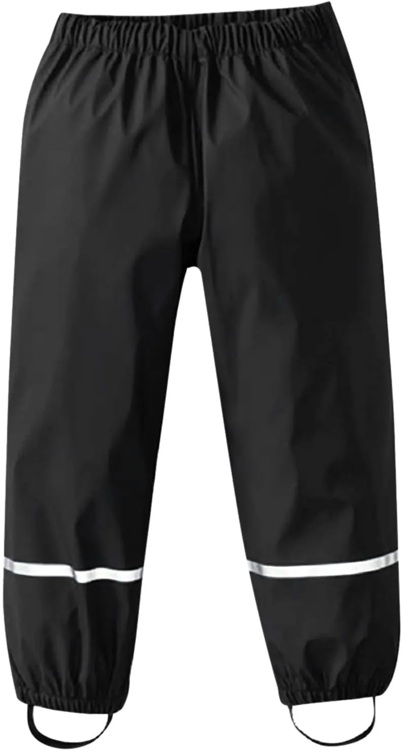 Boys Girls Waterproof Rain Pants Unisex Kids Rain Pants Children Breathable Mud Rainwear Waterproof and Windproof Pants