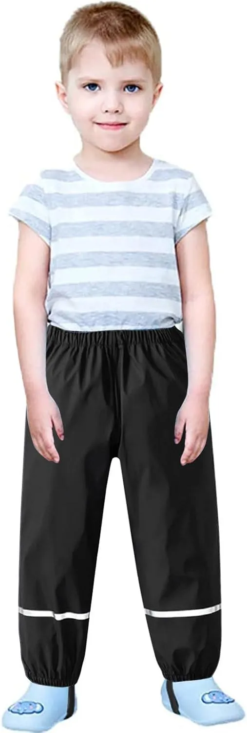 Boys Girls Waterproof Rain Pants Unisex Kids Rain Pants Children Breathable Mud Rainwear Waterproof and Windproof Pants