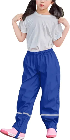 Boys Girls Waterproof Rain Pants Unisex Kids Rain Pants Children Rainwear Waterproof and Windproof 1-12 Years