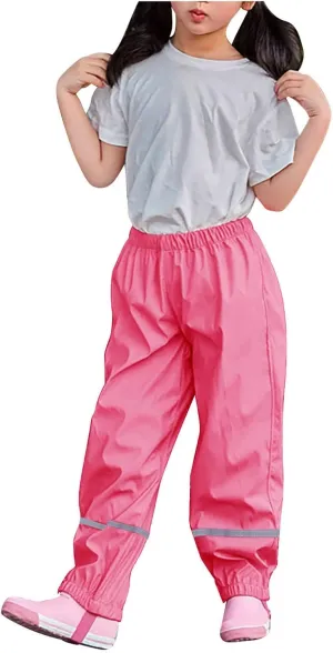 Boys Girls Waterproof Rain Pants Unisex Kids Rain Pants Children Rainwear Waterproof and Windproof 1-12 Years