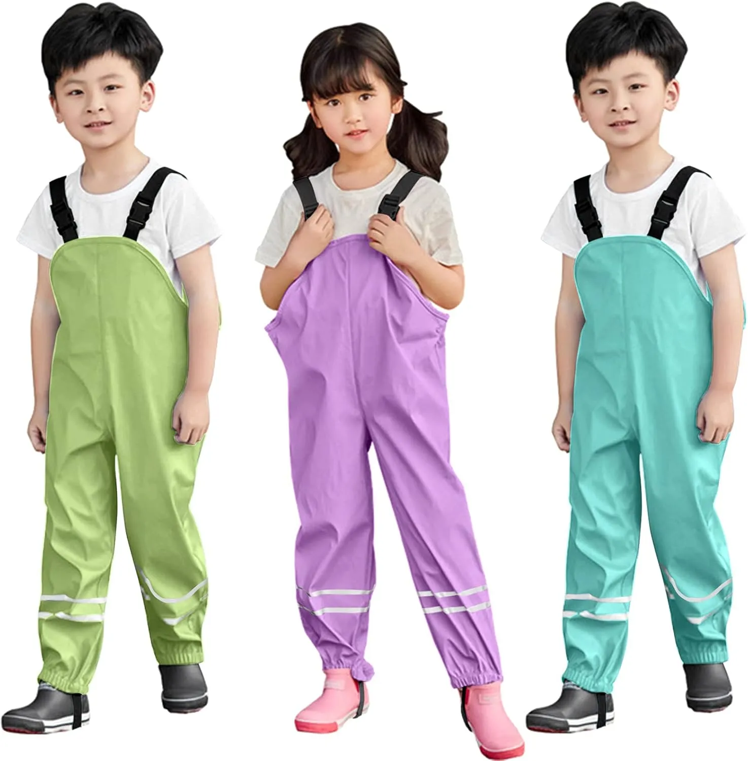 Boys Girls Waterproof Rain Pants Unisex Kids Rain Pants Children Rainwear Waterproof and Windproof