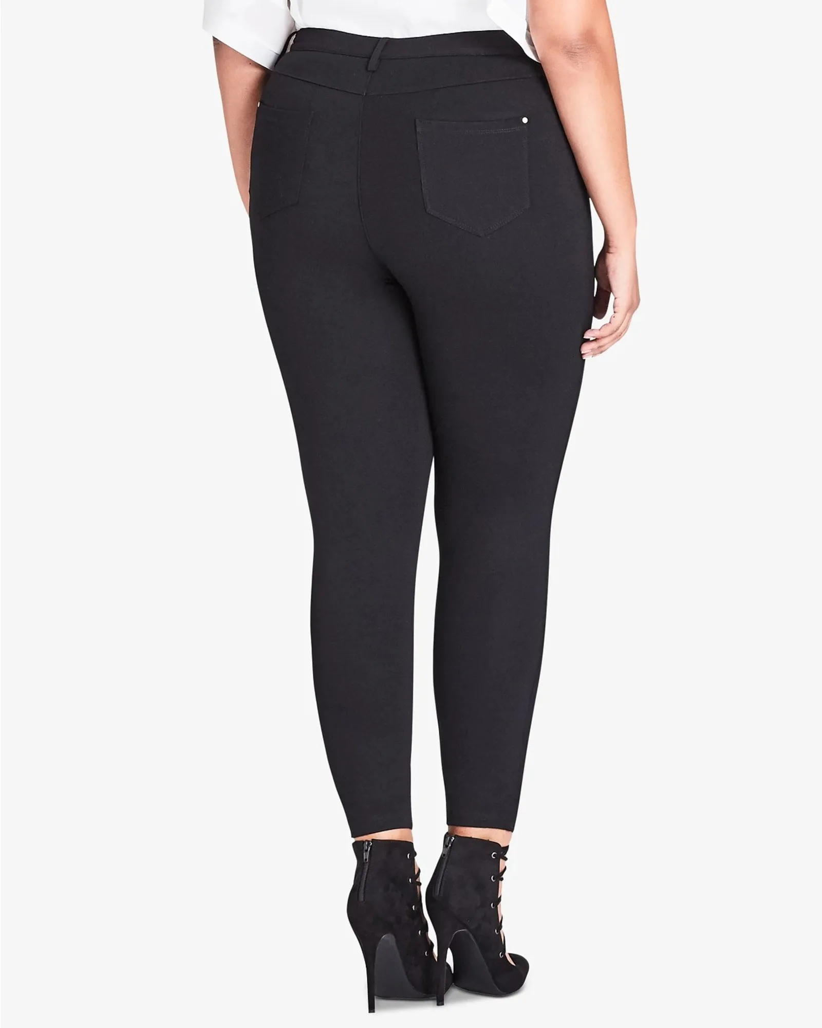 City Chic Women's Trendy   Skinny Stretch Pants Black  X-Small / 14 | Black