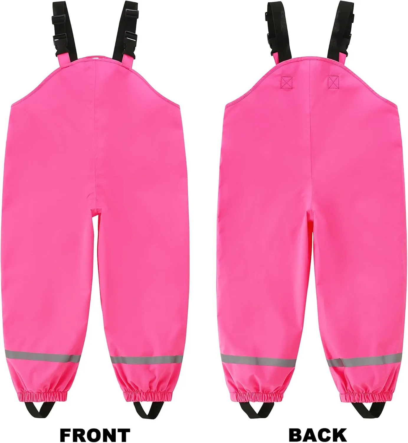 Fewlby Kids Rain Bib Pants, Toddlers Waterproof Suspender Dirty Proof Rain Wear for Boys and Girls