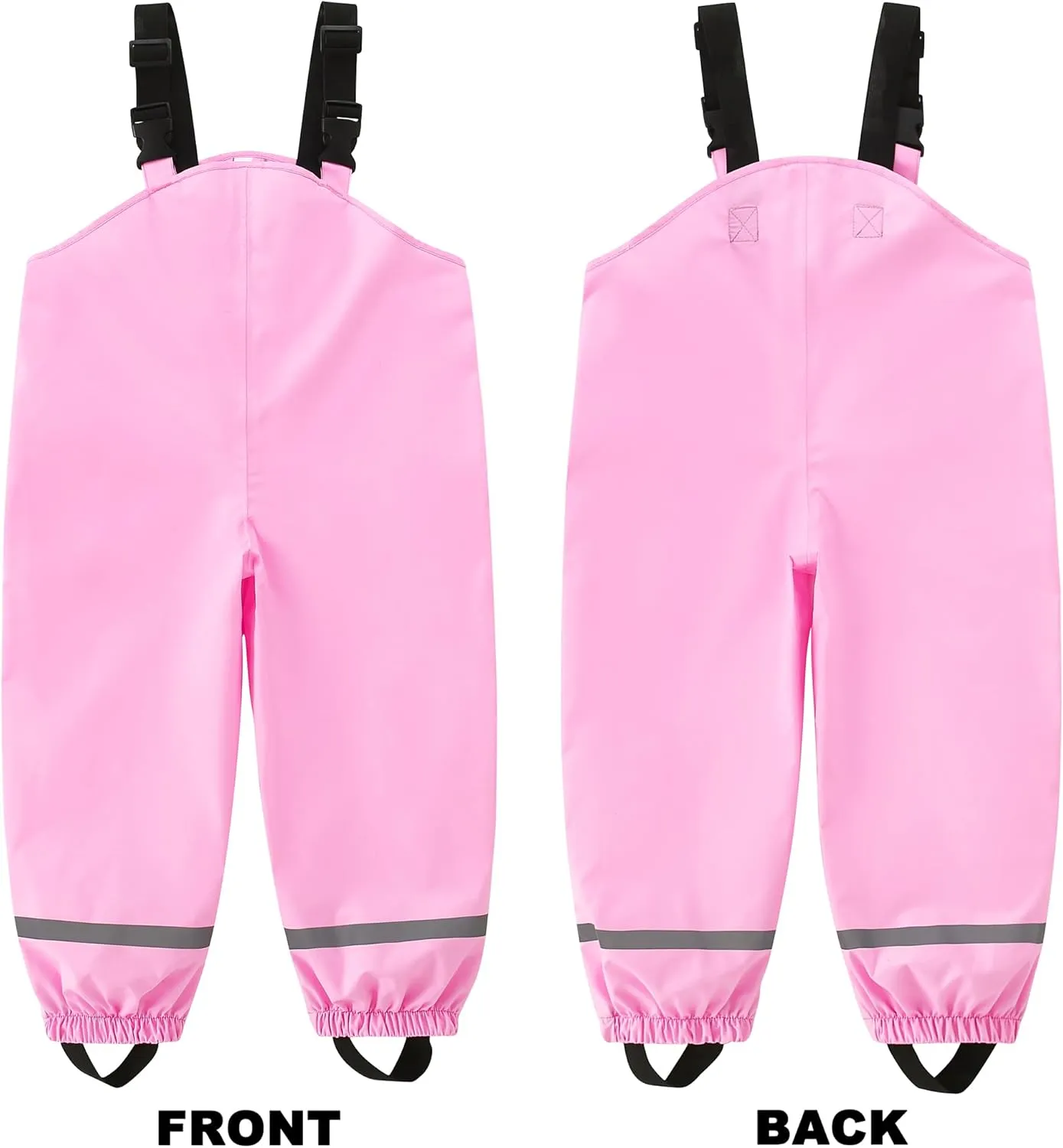 Fewlby Kids Rain Bib Pants, Toddlers Waterproof Suspender Dirty Proof Rain Wear for Boys and Girls