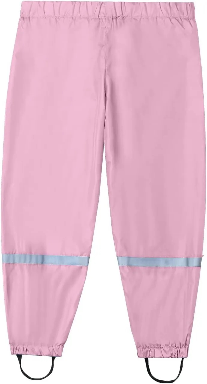 KAGAYD Kids Elastic Rain Pants Water-Proof Warm Cargo Pants Solid Color Pant Outdoors Hiking Trousers for Boys