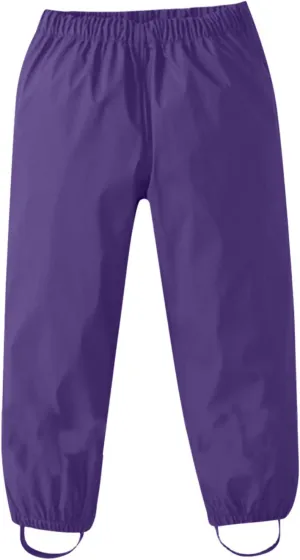Kids Girls Boys Solid Rain Pants Toddler Windproof Mud Trousers with Elastic Cuffs Outdoor Lightweight Overalls