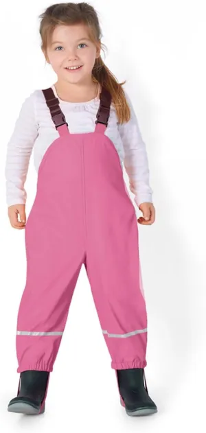 Kids Girls Boys Waterproof Outdoor Hiking Pants Warm Fleece Lined Snow Pants Dungarees Rain Pants Rain Bib Quick Dry