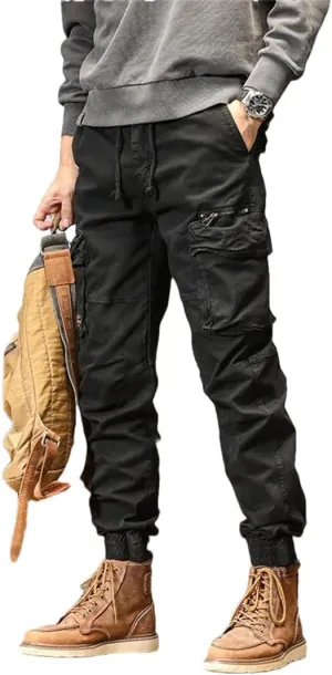 Mens Joggers Cargo Pants Multi-Pocket Trousers Sweatpants Streetwear Military Track Pants