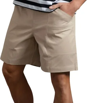 SUWBMHWE Mens Khaki Shorts 7 Inch Inseam, Mens Summer Solid Pocket Drawstring Loose Casual Sports Running Shorts Beach Pants