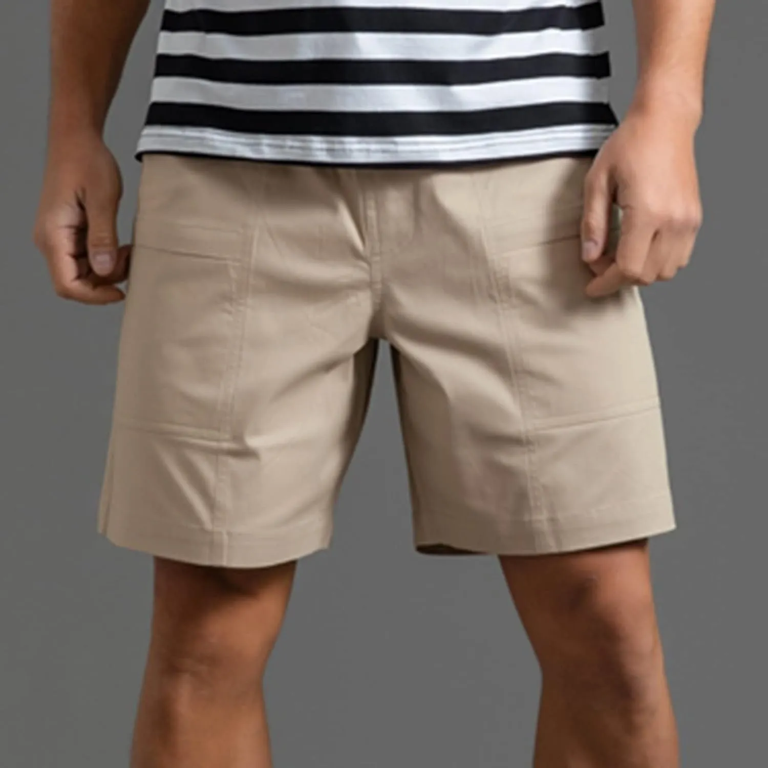 SUWBMHWE Mens Khaki Shorts 7 Inch Inseam, Mens Summer Solid Pocket Drawstring Loose Casual Sports Running Shorts Beach Pants