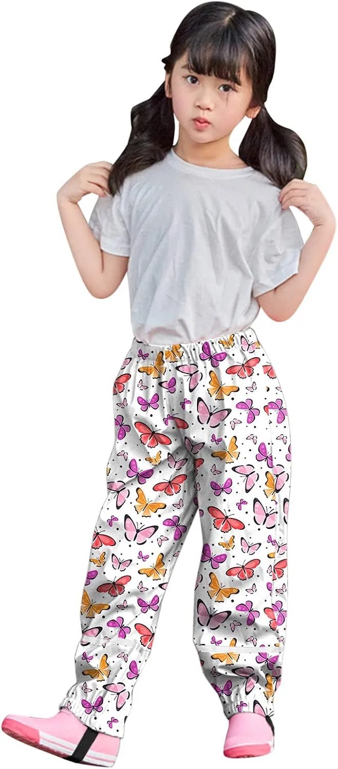 Waterproof Puddle-Dry Rain Pants for Toddlers and Kids Windproof Splash Rain Pants Breathable Mud Pants Trousers