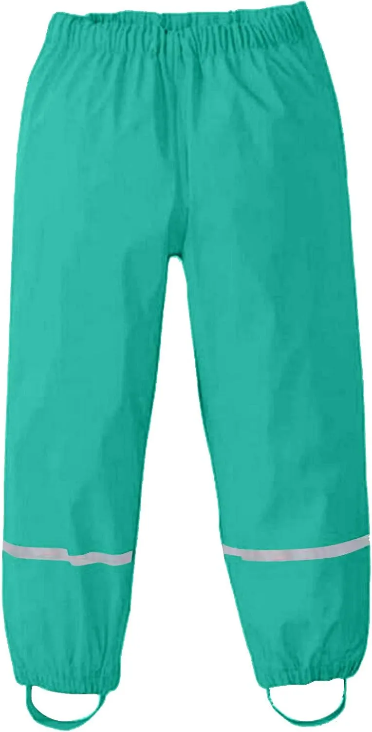 Waterproof Rain Pants for Kids, Toddler Waterproof Boys Girls Pants Lightweight Reflective Rain Wear for Boys Girls 1-12Y