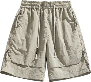 Xiaojmake Mens Big and Tall Cargo Shorts with Adjustable Drawstring Quick Dry Elastic Waist Walkshorts Summer Beach Shorts