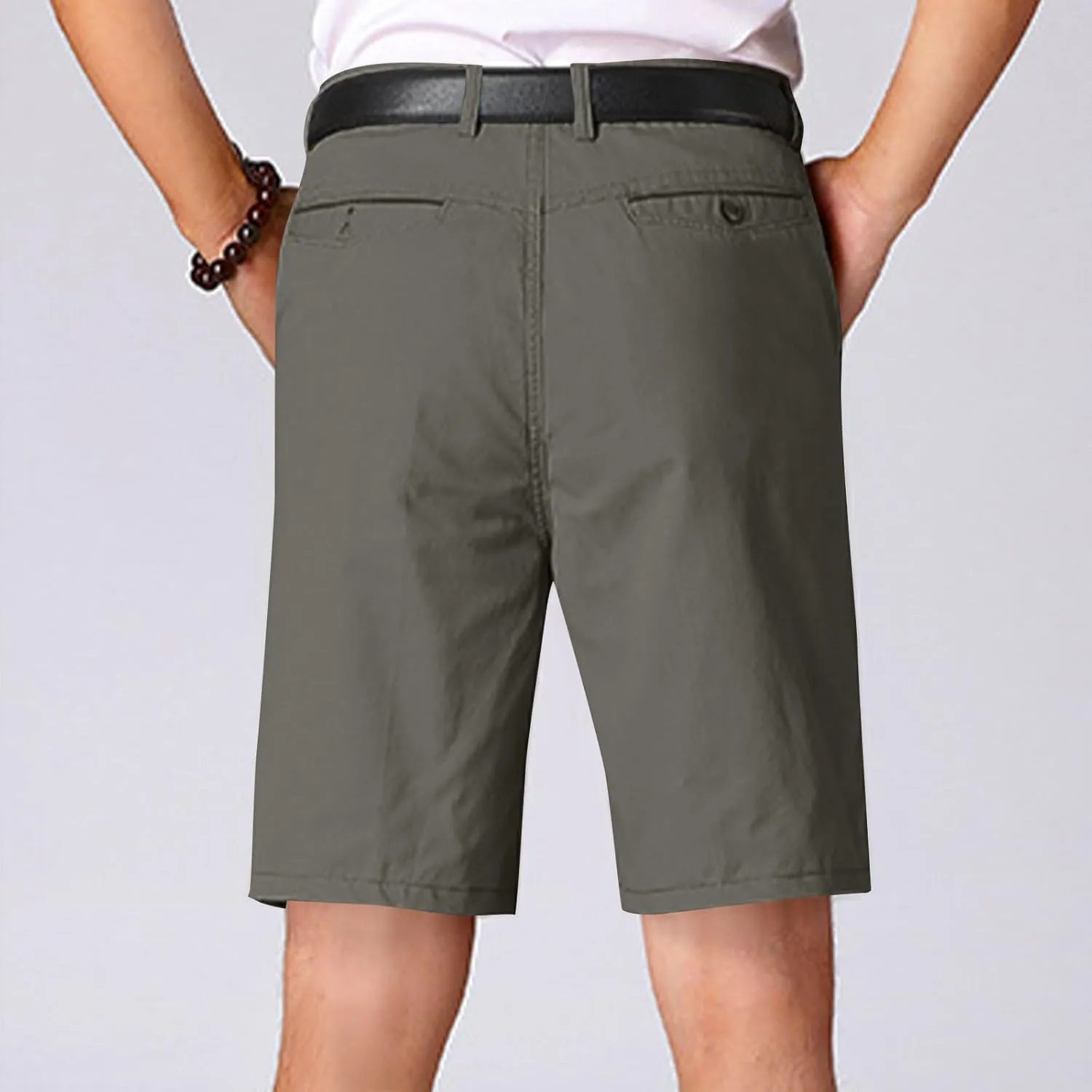 Xiaojmake Men's Golf Dress Shorts Comfy Cotton Twill Shorts Stretch Lightweight Flat Front Casual Work Shorts with Pockets