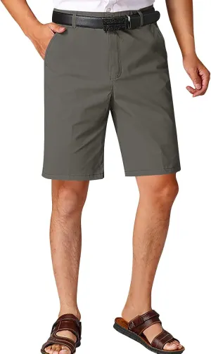 Xiaojmake Men's Golf Dress Shorts Comfy Cotton Twill Shorts Stretch Lightweight Flat Front Casual Work Shorts with Pockets