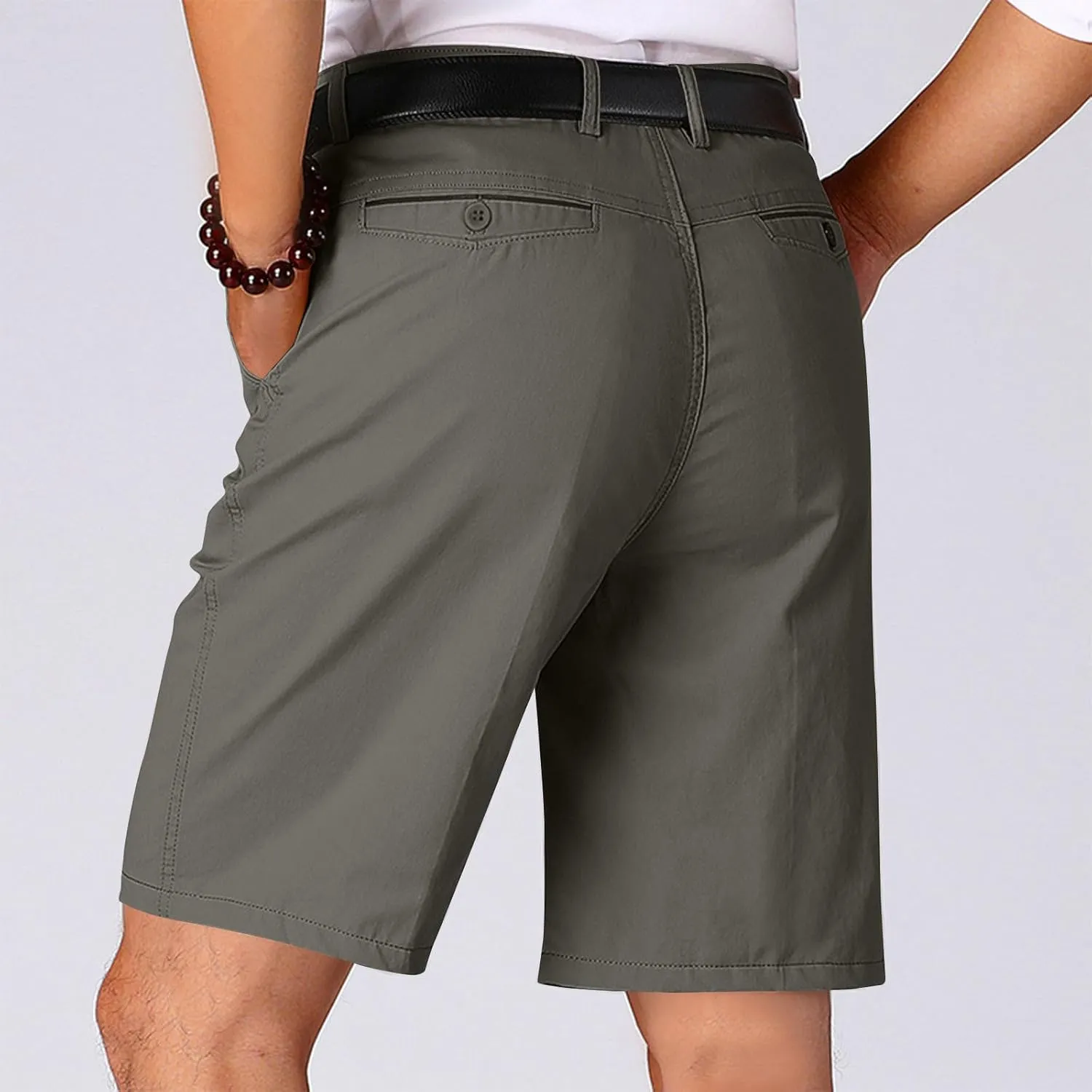 Xiaojmake Men's Golf Dress Shorts Comfy Cotton Twill Shorts Stretch Lightweight Flat Front Casual Work Shorts with Pockets