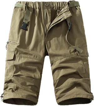 Xiaojmake Workout Cargo Shorts for Men Heavyweight Outdoor Hiking Short Flat Front Regular Fit Work Carpenter Fishing Shorts