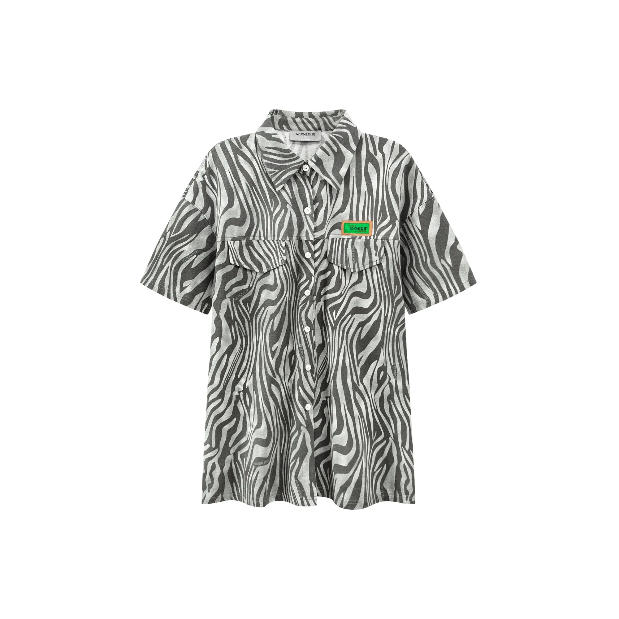 Zebra Print Loosefit Long Shirt